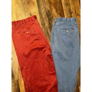 LOT OF 2: Peter Millar Pants 35x34 Chino Pants Lot Blue & Red